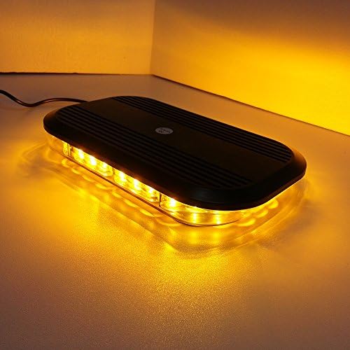 Szcafelimy 12 Inch Amber 30 LED 30 Watts Roof Top Hign Intensity Law Enforcement Emergency Hazard Warning LED Mini Bar Strobe Light with Magnetic Base