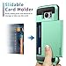 Galaxy S7 Edge Case, Vofolen Slidable Card Holder Galaxy S7 Edge Wallet Case Hybrid Protective Shell Shockproof Rubber Bumper Armor Scratch-Proof ID Card Slot Case Cover for Galaxy S7 Edge - Mint