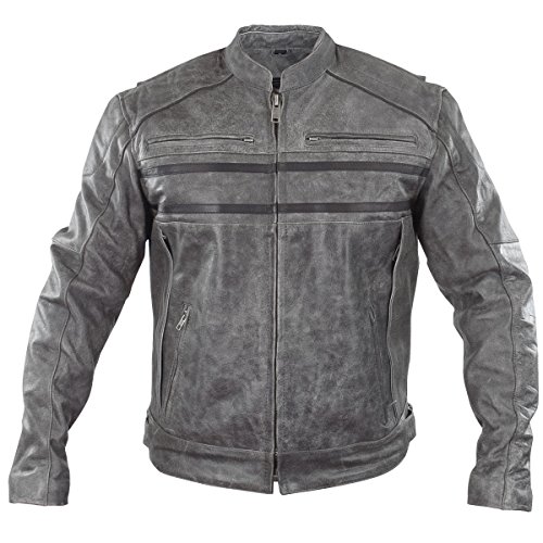 Xelement BXU1993 Sigma Mens Distressed Grey Leather Motorcycle Jacket 2XLarge Buy Online in