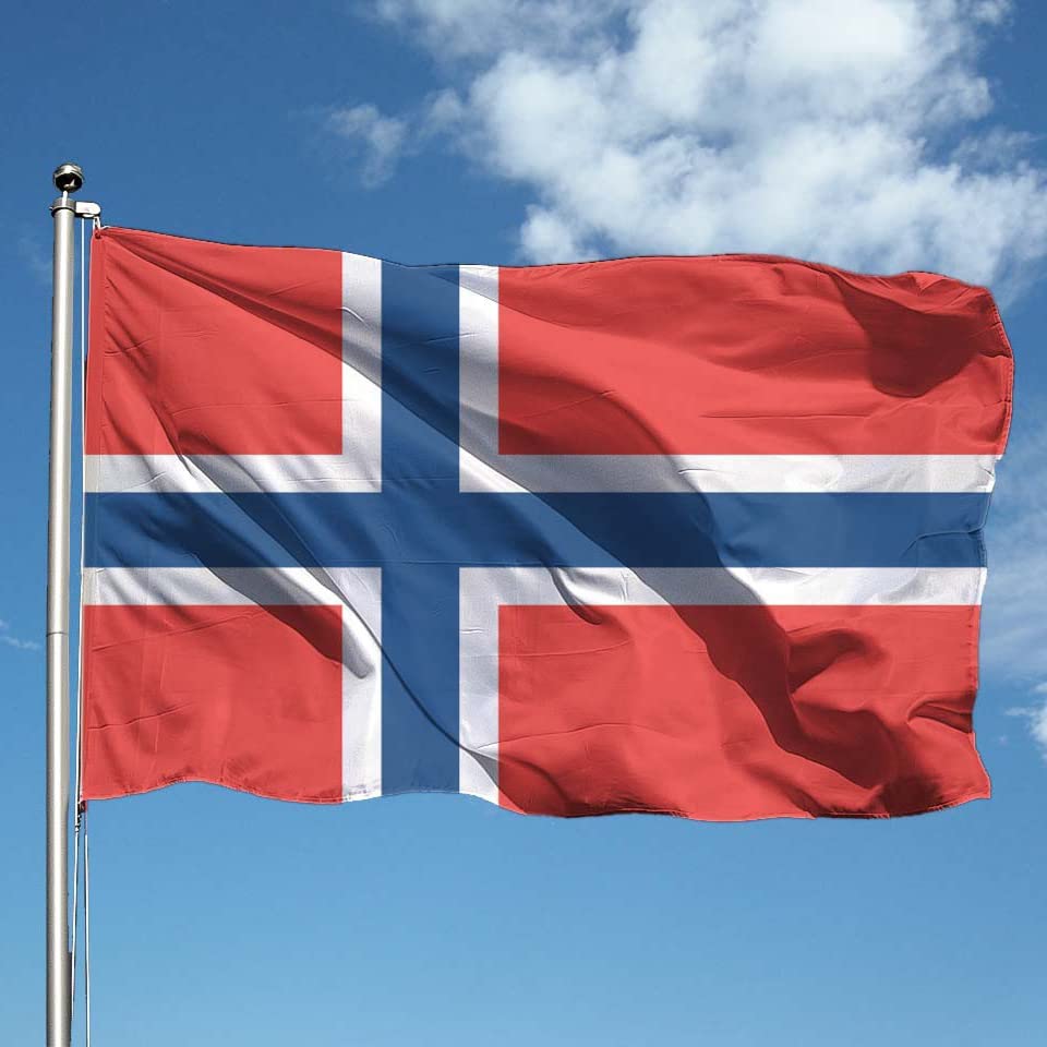 Norway flag 90 x 150 cm polyester with perimeter hem and buttonhole