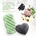 Konjac Sponges 100% Natural Facial & Body Sponge Set for Sensitive Skin, 4 Pack, Bamboo Charcoal/Green Tea/Lavender Essence Face Cleansing Exfoliation (2 Body+2 Facial) (3 pack)