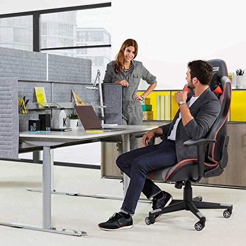 Homall Racing Office High Back PU Leather Computer Desk Video-Game-Chairs, Black/Gray - Thumbnail 4