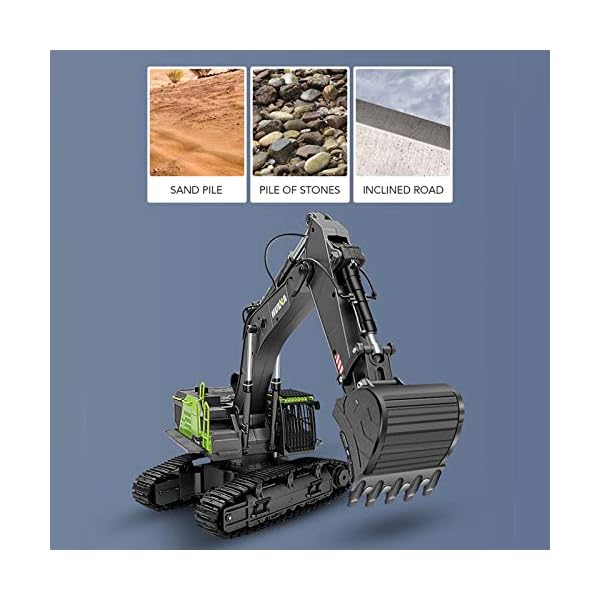 ZJM 1.14 RC Alloy Bagger, 4 in 1 22 Kanal Große RC Raupenbagger Bulldozer Simulation Technik Fahrzeugmodell Spielzeug… – Bild 6