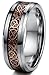 Tungary 8mm Mens Womens Tungsten Rings Wedding Engagement Band Dragon Rose-Gold Beveled Edge Size 5-14