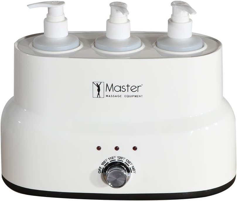 Master Massage Three Bottles Oil, Lotion, Cream Warmer Heater Salon Spa Body Therapy, White: Health & Personal Care