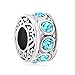 LovelyJewelry Filigree Aquamarine Blue Crystal Birthstone Beads For Bracelet 
