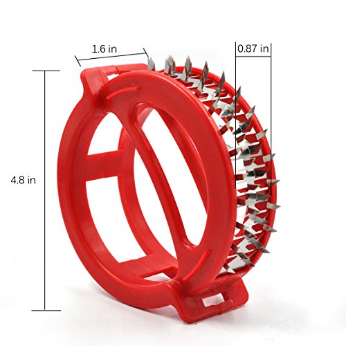 PROKITCHEN Meat Tenderizer Sharp Stainless Steel Blades for Steak Chicken Pork (Red)