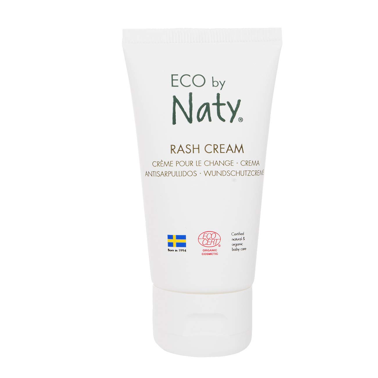 Eco by Naty, Baby Rash Cream, Organic Plant-Based Ingredients with 0% Perfume, Hypoallergenic and Dermatologically Tested, 50 ml Tube