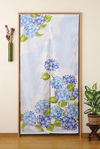 Amazon Co Jp 綿100 和風 ロングのれん 紫陽花 あじさい ブルー系 幅85 丈175cm ホーム キッチン