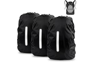 3 Pcs Waterproof Backpack Rain Cover, 30L-40L Reflective Rainproof Protector Outdoor Pack Covers Anti-Slip Buckle Strap for H