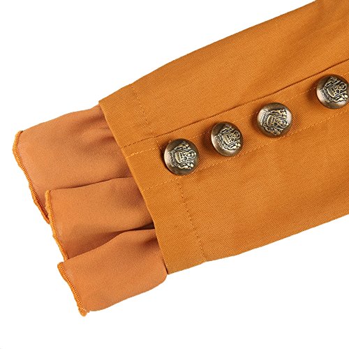 HaoDuoYi Womens Vintage Ruffle Lightweight Open Front Coat Cardigan Jacket(M,Yellow)
