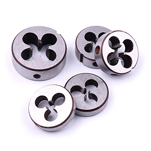 ATOPLEE 5pcs Metric Left Hand Thread Die Set M3X0.5mm M4X0.7mm M5X0.8mm M6X1.0mm M8X1.25mm