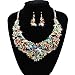 Yuhuan Women Alloy and Crystal Butterfly Necklace and Earring Set Color (Multicolor)