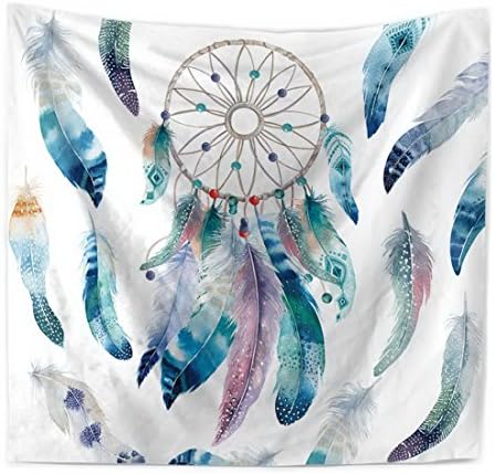 Dream Catcher large tapestry Wall Hanging Mandala Tapestries Design Blue and White DreamCatcher Blanket Wall Decor 5260 Inch E