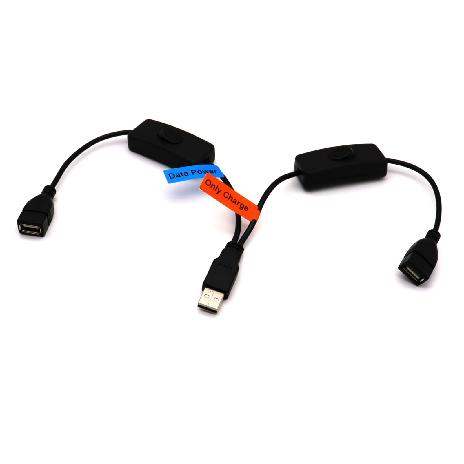 Photo 1 of LOKEKE USB 2.0 Y Splitter Extension Cable - USB Type A 2.0 Male to Dual Type A 2.0 Female ON.OFF Switch Charger Charging Date Cable Cord Wire for USB Fans LED Straps Smartphone(0.3M)