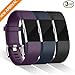 Kasliny for Fitbit Charge 2 Bands, 12 Color Replacement Bands for Fitbit Charge 2 HR Wristband for Women Men Gifts (Small, Large, Pack, Buckle) (#03M(Black/Navy Blue/Plum), Small (5.5-6.7 in))