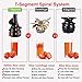 Masticating Juicer Machines, Hethtec Cold Press Juice Extractor with Large Double-Chute and Clean Brush for Fruits and Vegetables, High Yield, BPA-Free, 60R/M, 150W (red-1)