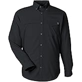 HUK Men's Tide Point Solid Long Sleeve Button Down Shirt (Available in 3X-Large)
