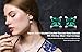 JewelryPalace Square 0.6ct Simulated Emerald Stud Earrings for Women, Green Solitaire Simulated Gemstone 925 Sterling Silver 14k White Gold Plated Earrings for Women, Anniversary Earrings for Her