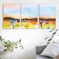 3 Piece Canvas Wall Art Abstract Forest Canvas Prints Home Artwork Decoration for Living Room,Bedroom - 16