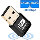 Elekele WiFi Adapter 600Mbps Wireless USB Network Adapter 802.11ac Dual Band 2.4G/5G with WPS Function for Desktop/Laptop/PC,Support Windows XP/Vista/7/8/8.1/10,Mac OS X 10.6-10.12 (mini 600Mbps)