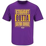 LSU Football Fans. Straight Outta Baton Rouge Purple T Shirt (Sm-5X)