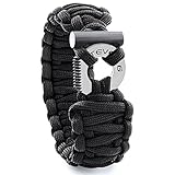 STEVEN G Men's Survival Gear Adjustable Professional Paracord Fashion Sport Bracelet with Firestarter and Striker / Cutter for Outdoor Adventures