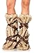 Leg Avenue Women's Warrior Faux Fur Leg Warmers with Faux Leather Wrap Detail