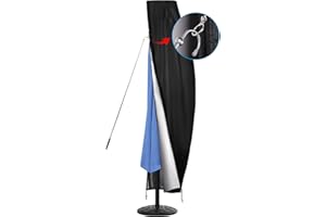 CONFUTURY Offset Patio Umbrella Cover,420D Waterproof Umbrella Outdoor Patio Cover,fits Cantilever Offset Umbrella 11FT To 13FT,Cantilever Umbrella Cover with Top Vent,Dust,Anti-UV,Hem Drawstring Design