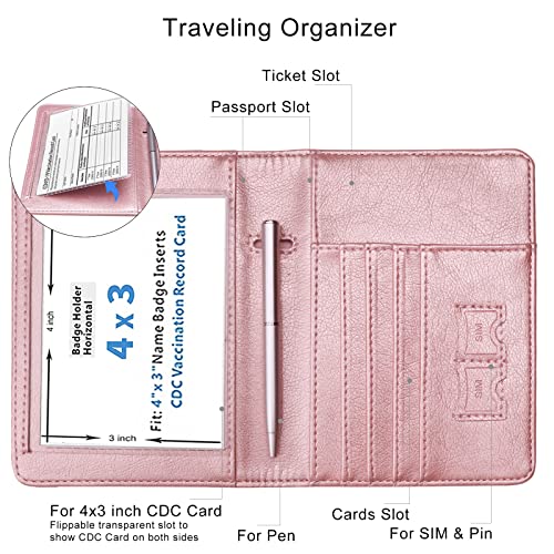 WALNEW Passport and Vaccine Card Holder, RFID Blocking Passport Holder