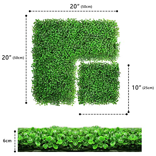 ULAND Artificial Hedges Panels, Boxwood Greenery, Privacy Fence Screen, Weddings or Parties Background Walls, Pubs Restaurants Green Plants Wall, Office Home Kindergartens Garden Outdoor Décor