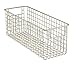 mDesign Farmhouse Decor Metal Wire Food Storage Organizer Bin Basket with Handles for Kitchen Cabinets, Pantry, Bathroom, Laundry Room, Closets, Garage - 16