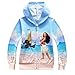 KIDHF Girls Zip Hoodie Moana Sweatshirt Children Coat Cartoon Jacket Outwear (Blue,120/5-6Y)