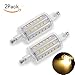 CTKcom R7S Base LED Bulbs(2 Pack) - J Type 78mm Double Ended 5W 120Volts LED Light Bulbs Warm White 3000K,R7S Double Ended Filament Flood Lights Quartz Tube Lamps 50W Replacement Halogen Bulb,2 Pack