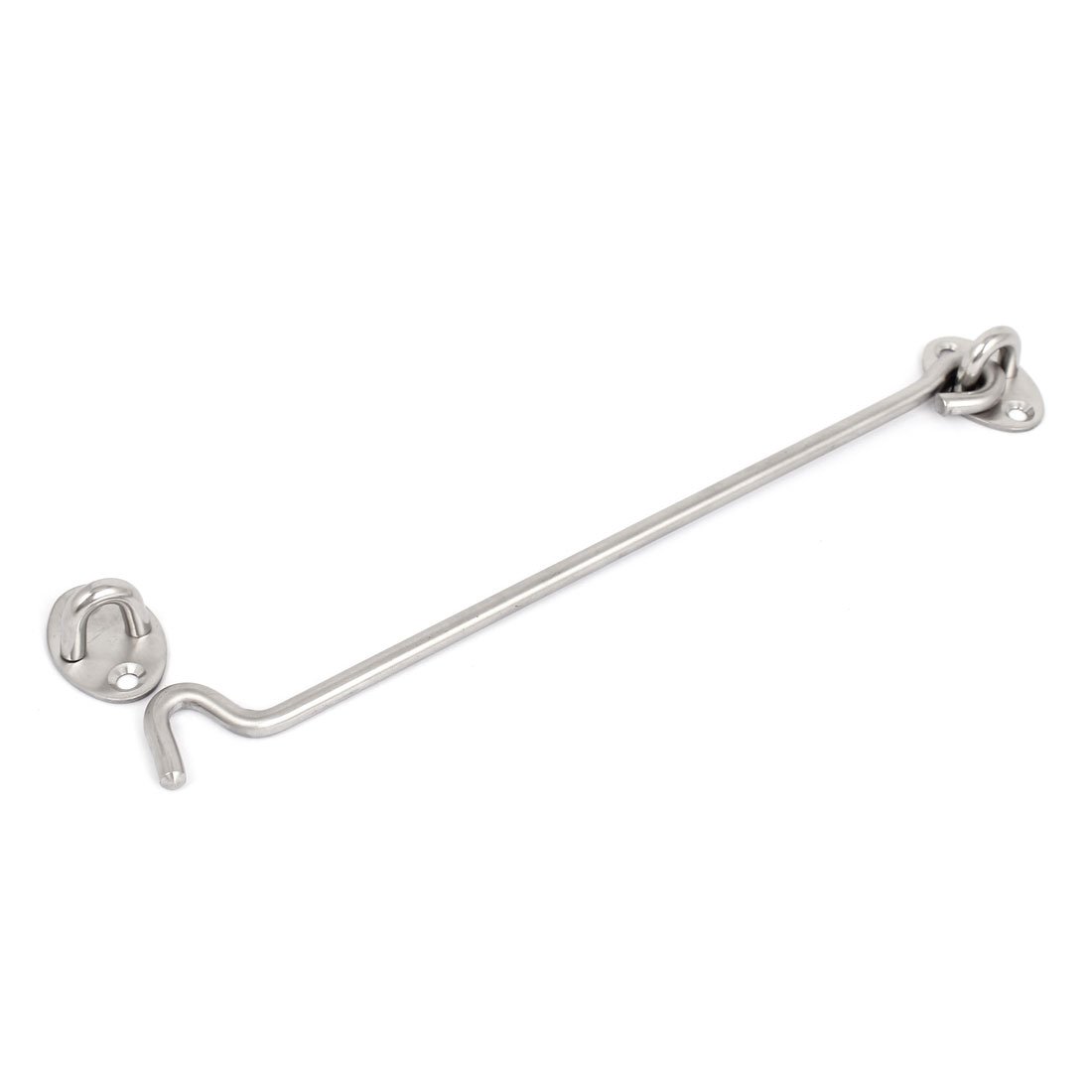 sourcing map 250mm Long Stainless Steel Cabin Hooks Eye Latch Door Gate Swivel Window Hook with Mounting Screws