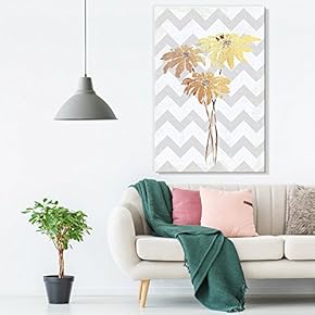 Canvas Wall Art - Golden Flower Petals on Silver Background - Giclee Print Gallery Wrap Modern Home Art Ready to Hang - 12x18 inches