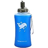 Baitoo Collapsible Water Bottle, BPA-Free Collapsible Soft Flask Foldable Water Bottle for Running Hiking Cycling Climbing Tr