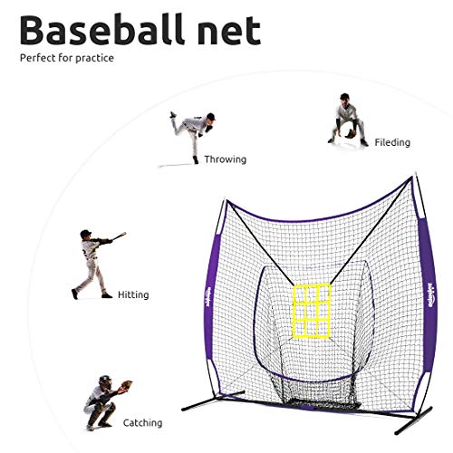 Zupapa Baseball Softball Practice Set 7 by 7 Feet Net with Strike