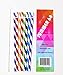 Summer 68 - Reusable Plastic BPA Free Striped Drinking Straws - Wide - Hard - 9 inch - Free Cleaning Brush - For Tumblers, Mason Jars, Cups - Set of Eight