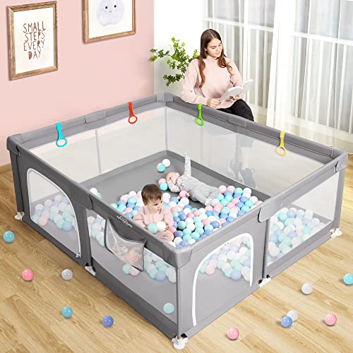 OTTOLIVES Baby Playpen, Extra Large Playpen for Babies and Toddlers, Safety Baby Gate Playpen