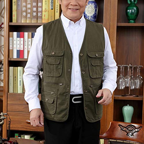 QitunC Outdoor Sport Weste Anglerweste Herren Draussen Fischenjacke Multi-Taschen Fotografie Wandern Klettern – Bild 4