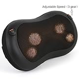 Yosager Shiatsu Massage Pillow Adjustable Speed Shiatsu Deep Kneading Massage Pillow with Heat for Back,Neck,Shoulder Pain