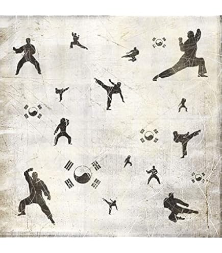 Tae Kwon Do Themed Scrapbook Papers - 11 Sheet 12x12 Inch Martial Arts Craft Paper Bundle