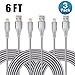 Antopos Extra Long iPhone Cable, 3 Pack Nylon Braided Cord Lightning to USB Cable Cord for iPhone, iPad and iPod (6 Feet / 2 Meters)