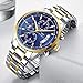 KASHIDUN Men's Watches Luxury Sports Casual Quartz Wristwatches Waterproof Chronograph Calendar Date Stainless Steel Band Blue Color
