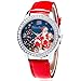 Souarts Womens Artificial Leather Christmas Father Santa Claus Tree Quartz Analog Wrist Watch 22cm Red