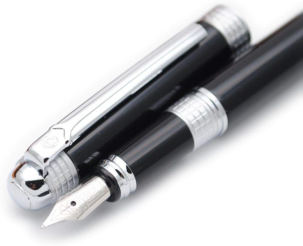 czxwyst Picasso 909 Space Time of London Fountain Pen Ink Pen Original Box (Silver, F Nib)
