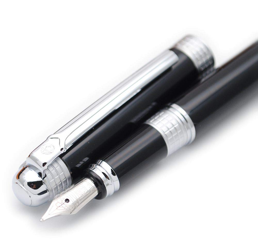 czxwyst Picasso 909 Space Time of London Fountain Pen Ink Pen Original Box (Silver, F Nib)