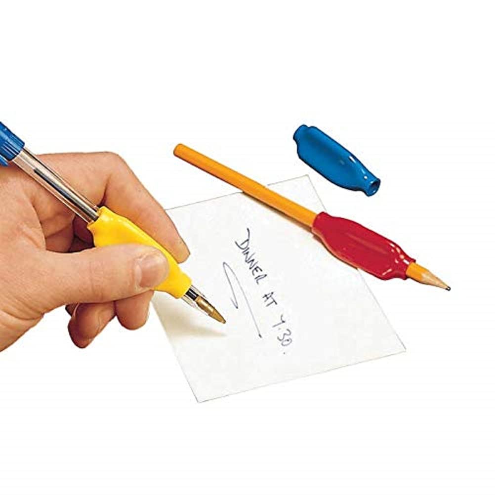 HOMECRAFT PVC Pen and Pencil Holder, Soft & Comfortable Handwriting Grip, Easier Grip & Control When Writing, Ideal for Children & Adults, 8mm Diameter, Pack of 3 (Eligible for VAT relief in the UK)