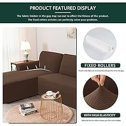 CHUN YI Stretch Sectional Couch Covers Soft L